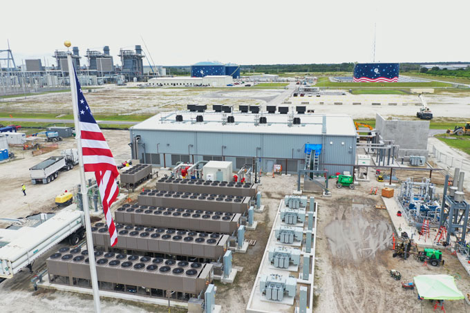 an aerial view of a power facility